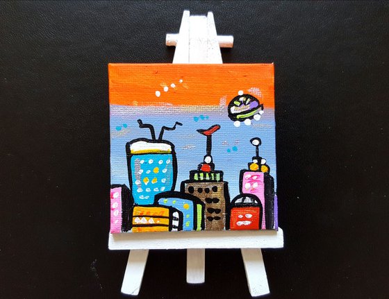 Miniature of London in orange with stand