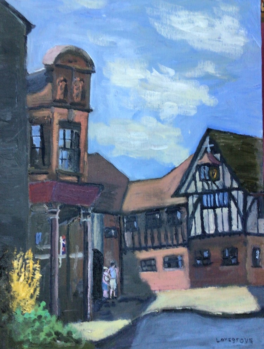 Impressionistic Cityscapes Oil Painting By Julian Lovegrove Art, 12 X 16", The Guildhall Sandwich Kent, Original Artwork