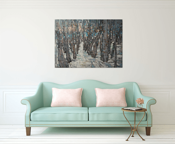 Silver day in a gray forest