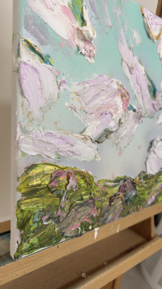 Impressionistic blue sky