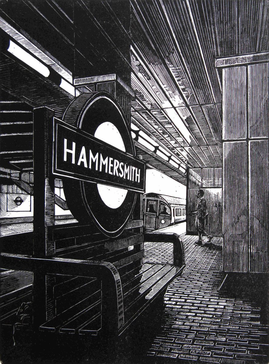 Cityscapes Etchings & Engravings By Rebecca Coleman, 17 X 14", View Subterranea: Hammersmith, Original Artwork