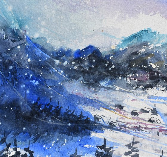 In the mountains  watercolor