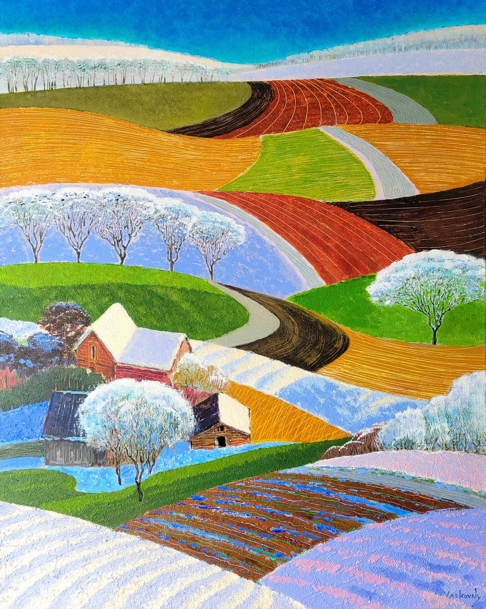 Naive Acrylic Painting , Happy Groundhog Day By Vadim Vaskovsky, 24 X 30, Artwork For Sale On Artfinder