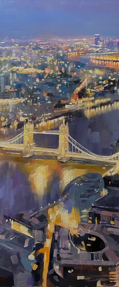 "London lights"original oil painting by Artem Grunyka