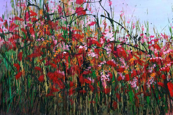 There It Is #2 - Large 123 cm x 78 cm -Original abstract floral painting