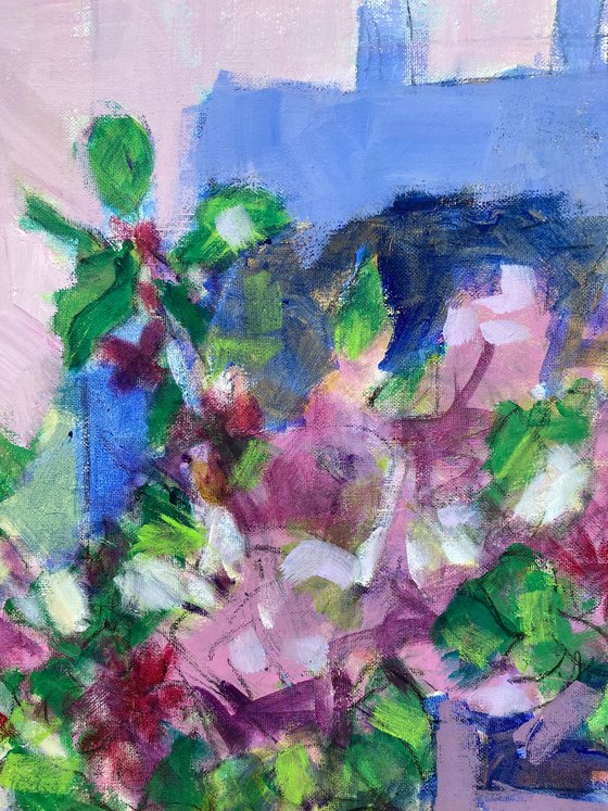 Flowers with Blue Pink