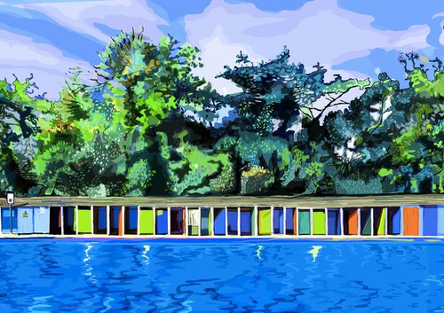 A3 London Lido Illustration Print by Tomartacus