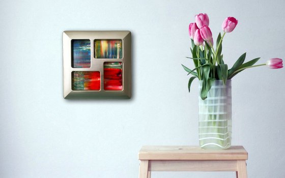 "I'll Melt With You - FREE USA SHIPPING - Original PMS Micro Painting On Glass, Framed - 7.5 x 7.5 inches