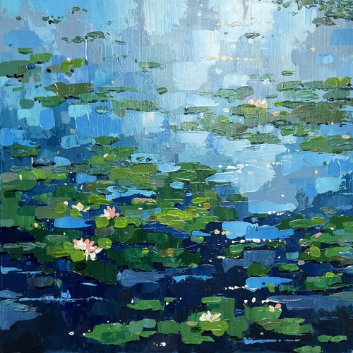 Water lilies. Sky pond by Yevheniia Salamatina