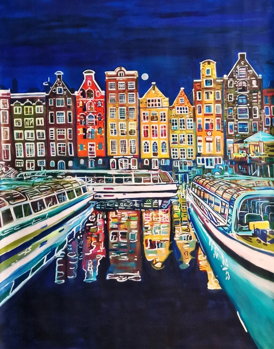 Amsterdam At Night , Xxl By Alexandra Djokic, 47 X 59, Artwork For Sale On Artfinder