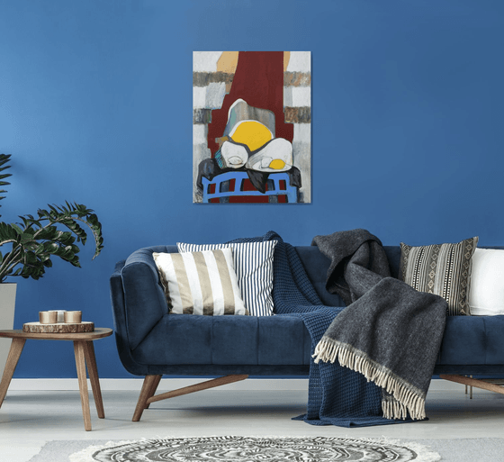 Still life with lemon(70x90cm, oil painting, ready to hang)