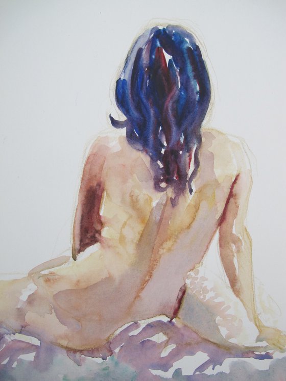 seated nude back view