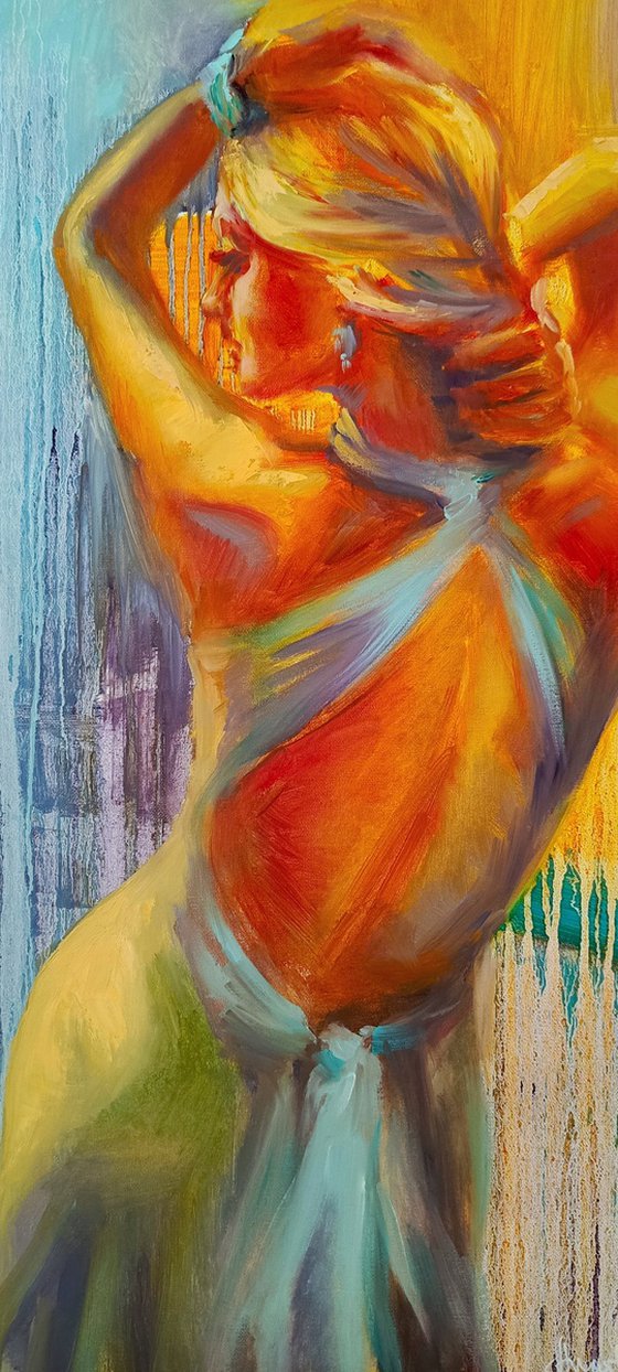 On fire Expressive woman art