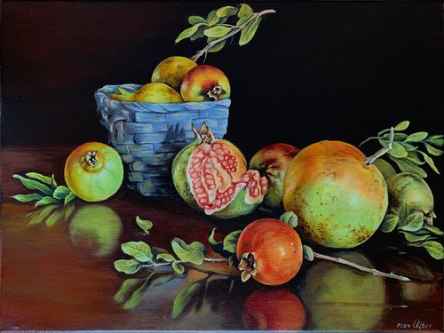 Still life with pomegranates by Olga Tsvetkova