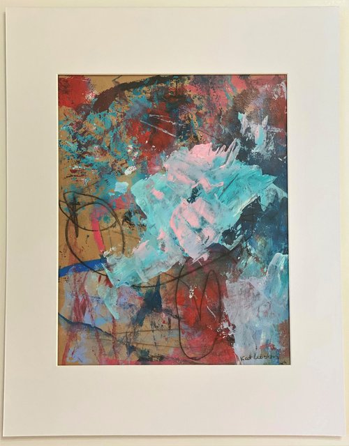 Hidden Gems 8 - colorful energetic bold abstract painting raw art by Kat Crosby