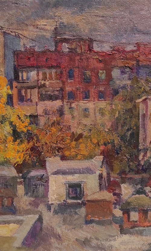 Autumn day among buildings by Tetiana Borys