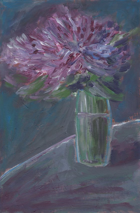 Mauve Flowers In A Vase