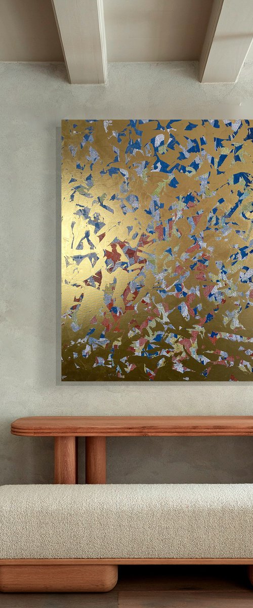 Wisdom Five- 127cm squ - mixed media on canvas by George Hall