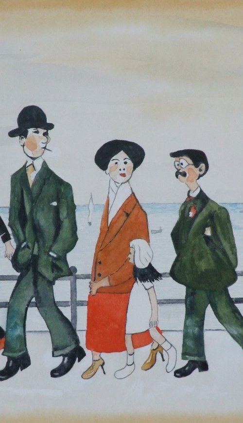 On The Promenade after Lowry by Philip Baker