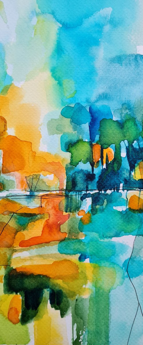 In the autumn sunshine 3. 24x32cm by Simon Tünde