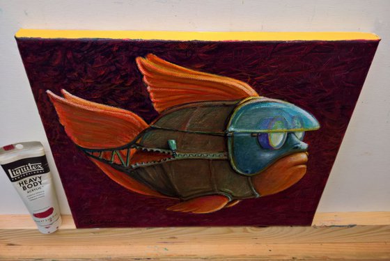 THE BIKER FISH - ( 25 x 30 cm )