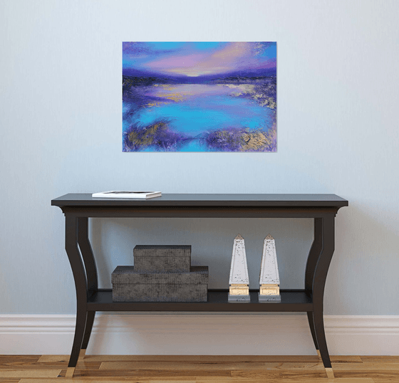 A medium-large original modern semi-abstract painting "Beyond Reality"