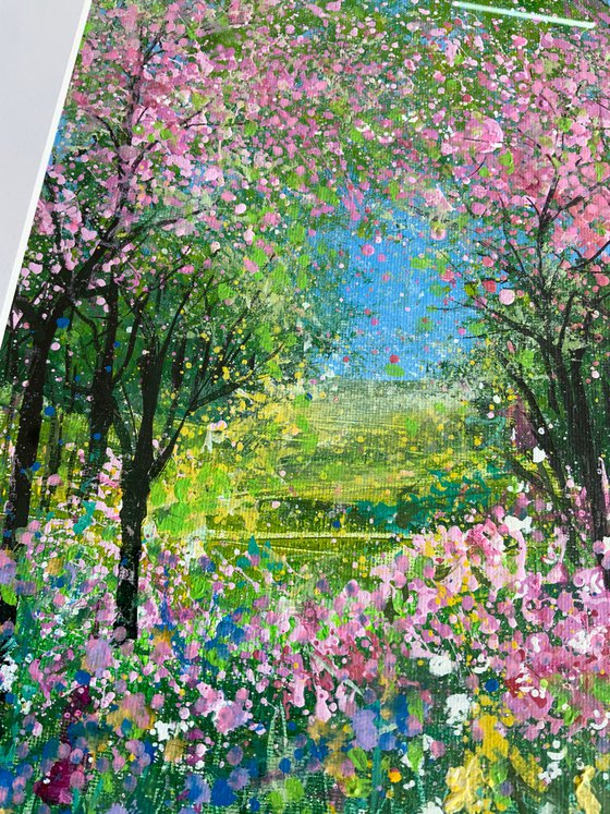 Cherry Blossom and Wild Flora Landscape