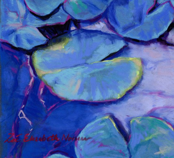 Water Lily Study in Blue