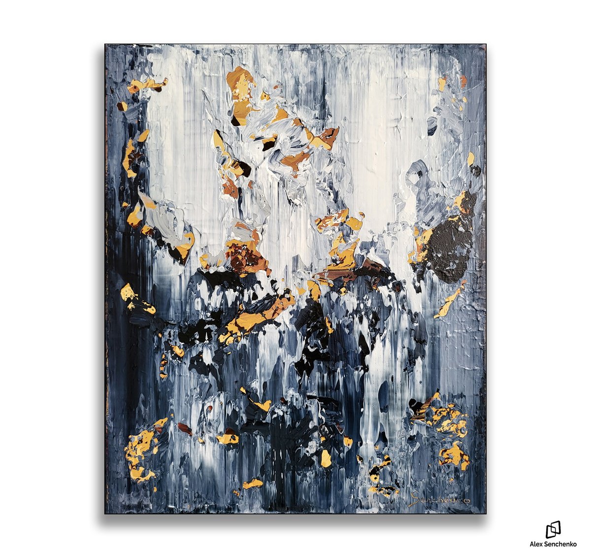 Abstract Acrylic Painting By Alex Senchenko, 18 X 22, Abstract 2345, Original Artwork