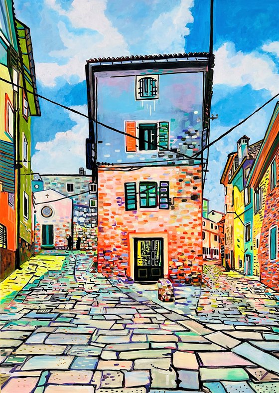 Mediterranean Village / 101 x 71.7 cm