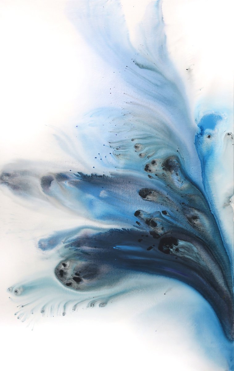 Abstract Acrylic Painting By Muriel Napoli, 39 X 63", Nature 235, Original Artwork