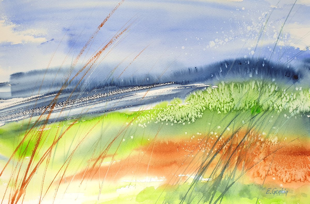 Windy Summer Fields. by Elena Genkin