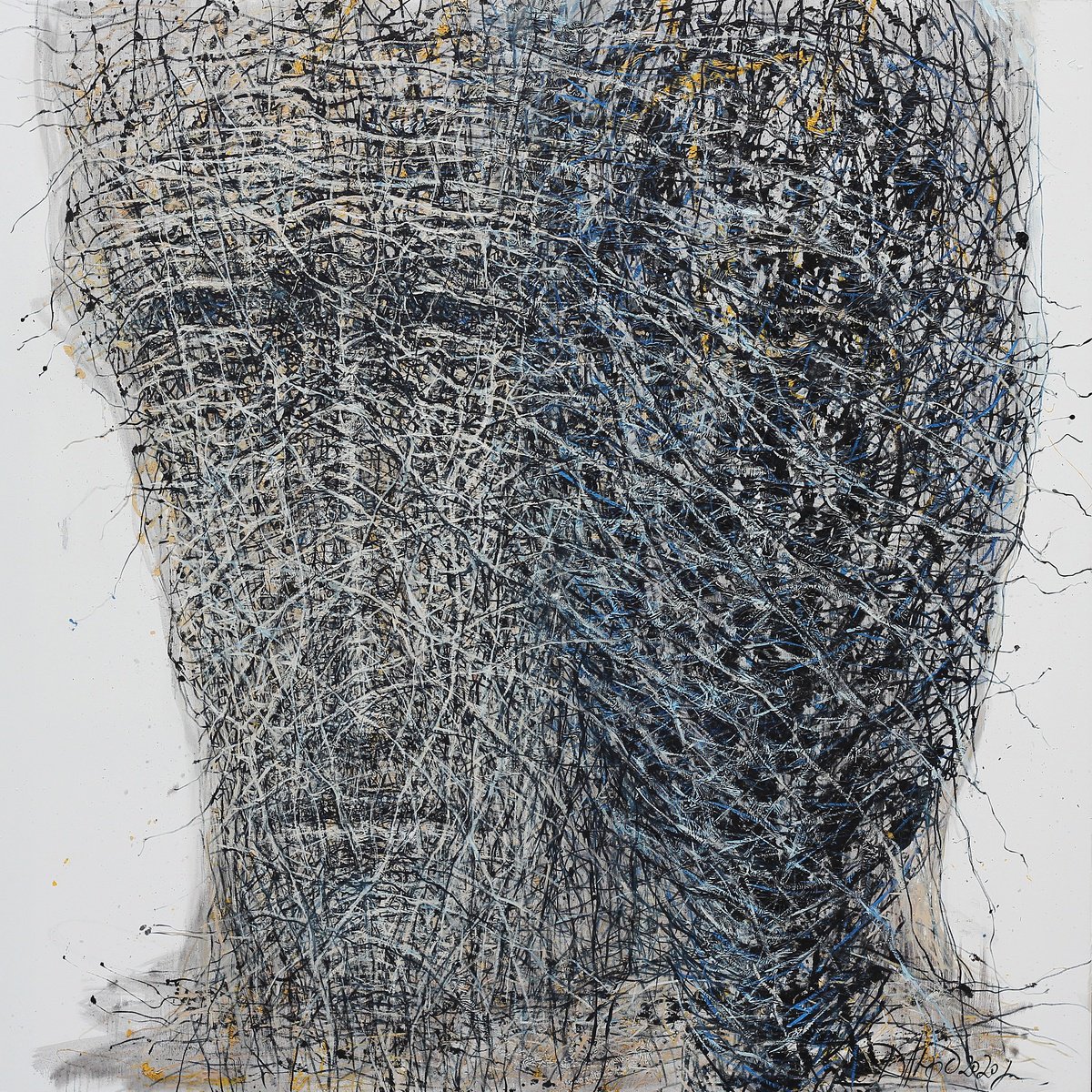 Abstract Portrait Oil Painting By Liudmyla Davydenko, 55 X 55", Another Vision, Original Artwork