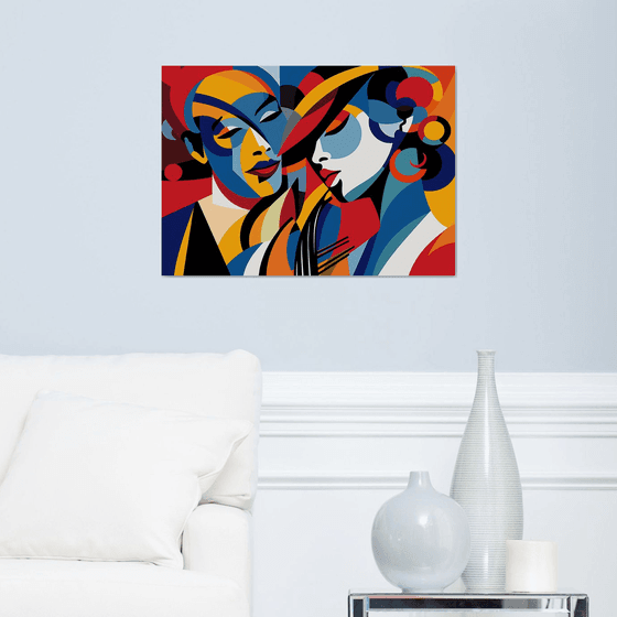 Abstract portrait of two