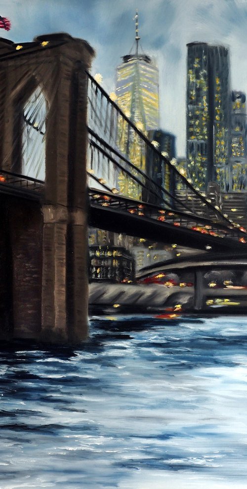 Evening Brooklyn Bridge by Ruslana Levandovska