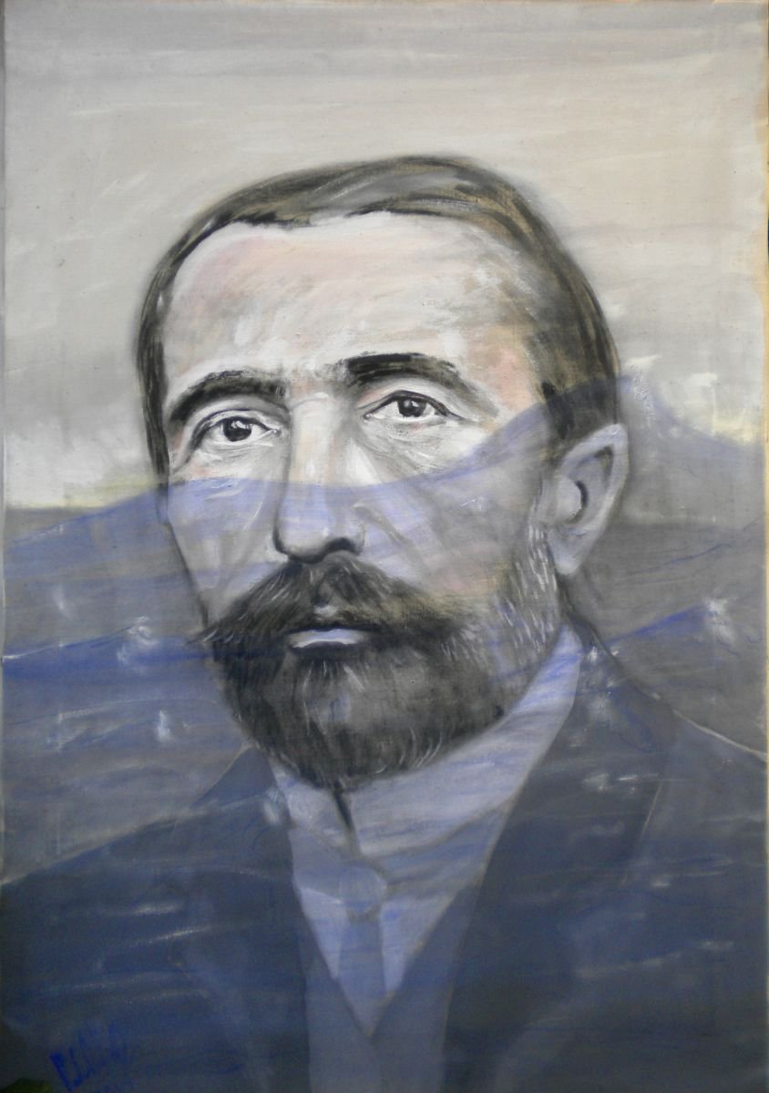 Surrealistic Painting , Portrait Of Joseph Conrad By Paolo Beneforti, 24 X 31, Artwork For Sale On Artfinder