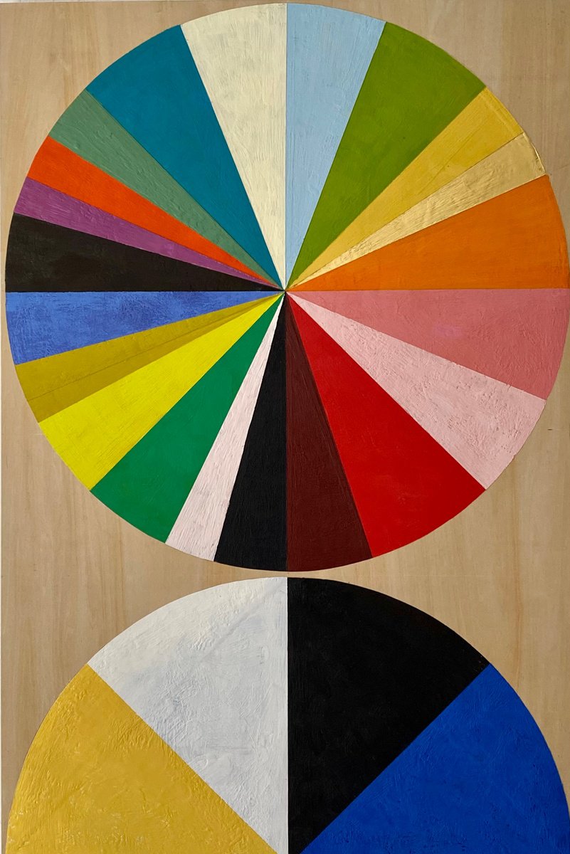 Geometric Abstract Painting By Domenica Brockman, 24 X 36, Spectrum 4/22, Original Artwork