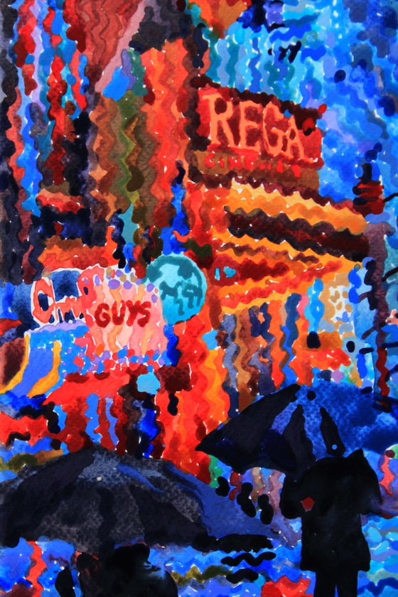 Rainy Evening in Times Square