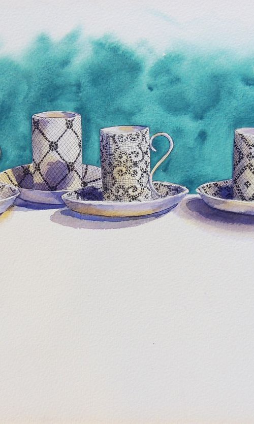 Portuguese coffee cups by Krystyna Szczepanowski