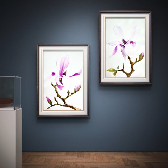 Diptych Wild Pink magnolia
