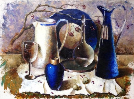 Blue vintage still life