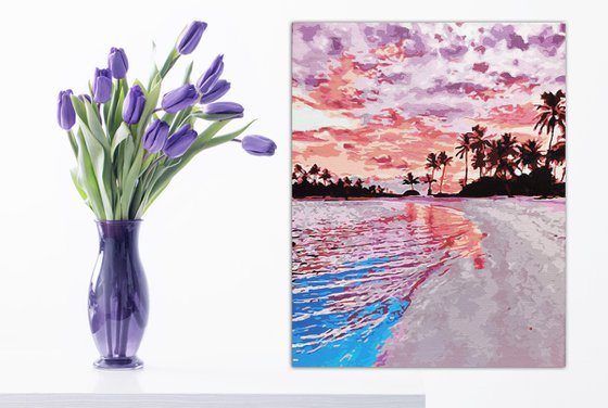 Coral and lilac sunset
