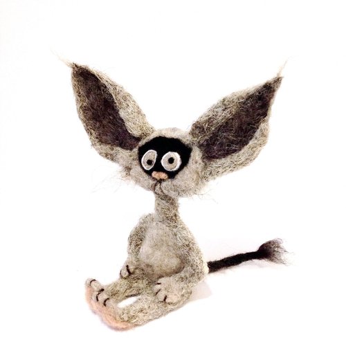 Mr Grey, felted wool cat, Les Loufoques series by Eleanor Gabriel