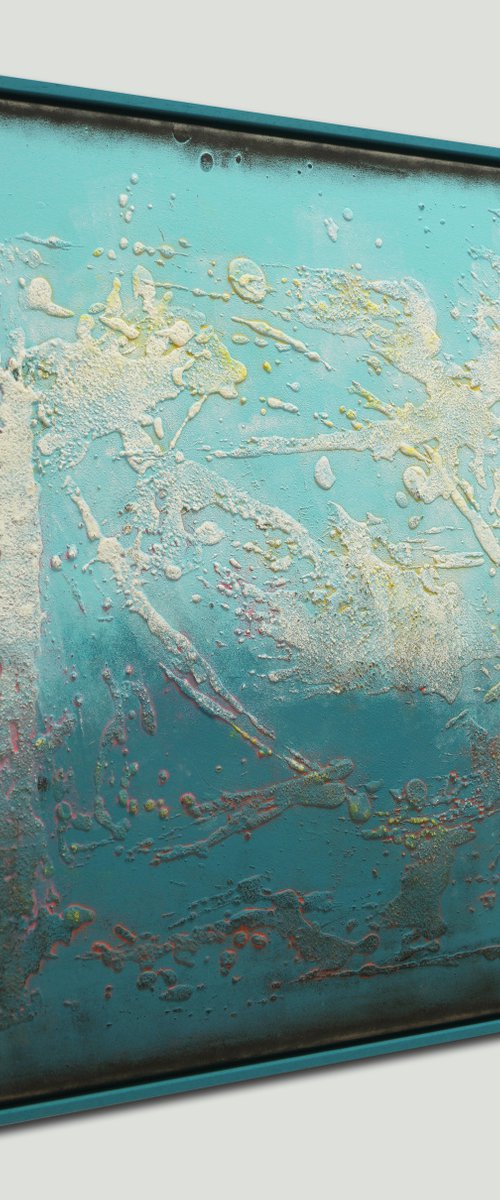 Blue Lagoon Small - Incl. blue frame - 75x75 cm - Ronald Hunter - 52J by Ronald Hunter