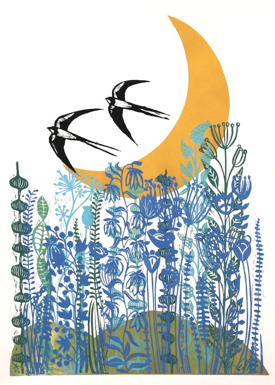 New Moon and Swallows