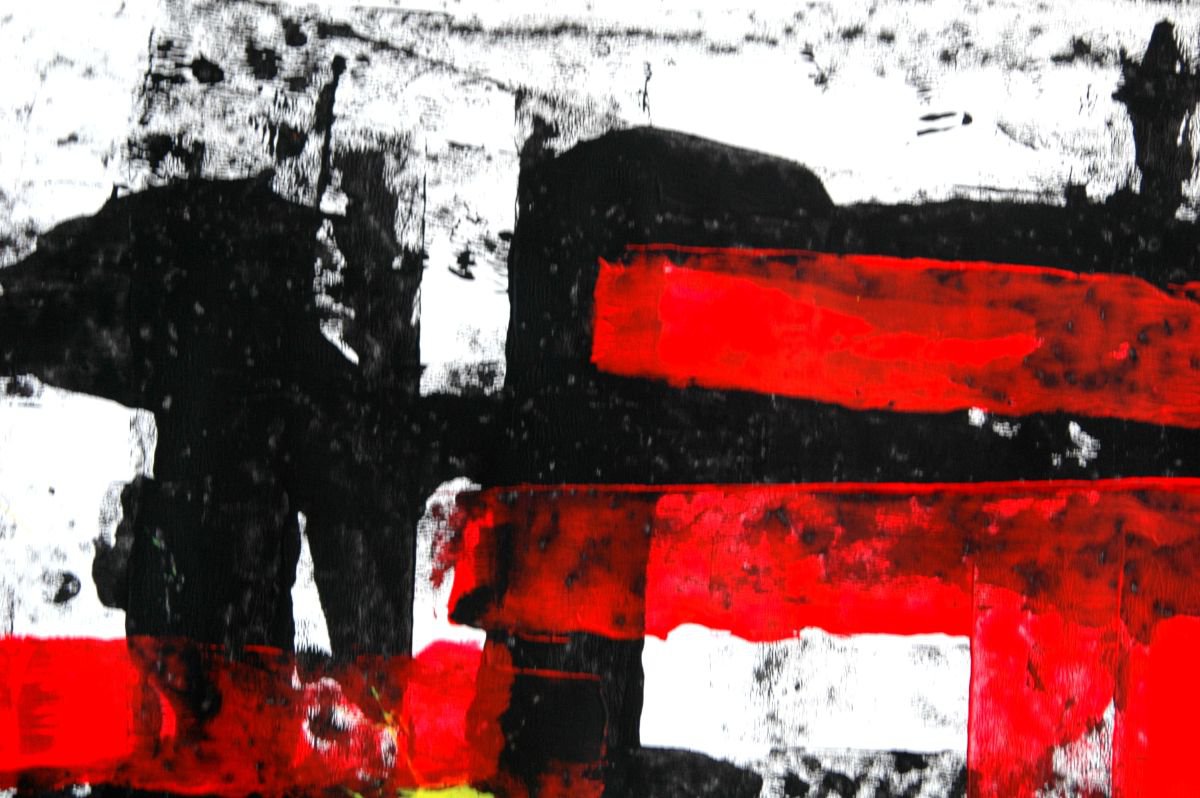 Abstract Acrylic Painting By Cb., 28 X 20, Abstract On Paper. 17, Original Artwork