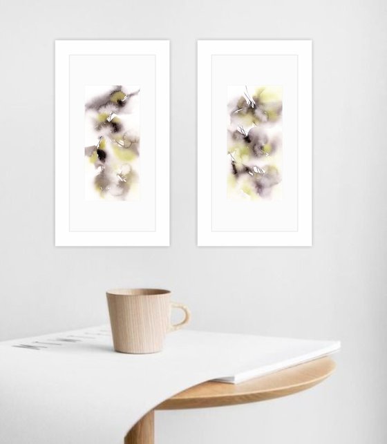 Abstract floral painting set "Funny song"