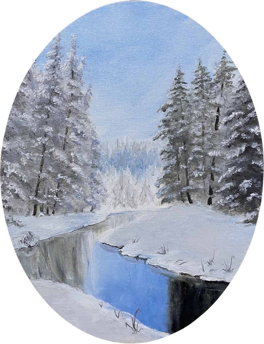 Pure Winter, 30 х 40 cm, oil on canvas by Marina Zotova