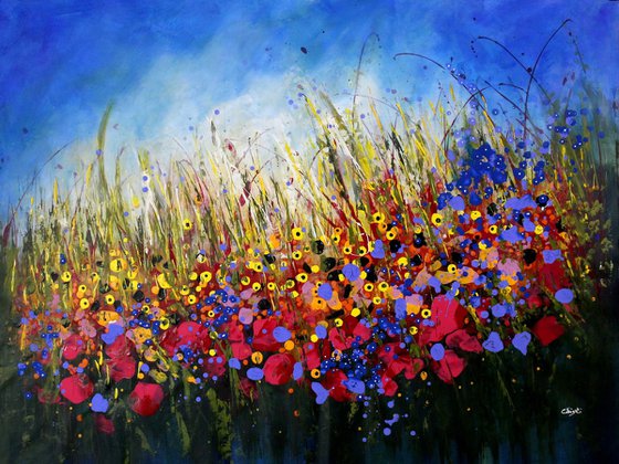 Take Me To The River -  Large Original abstract floral painting