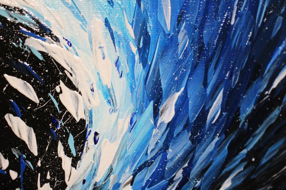 White and blue eruption